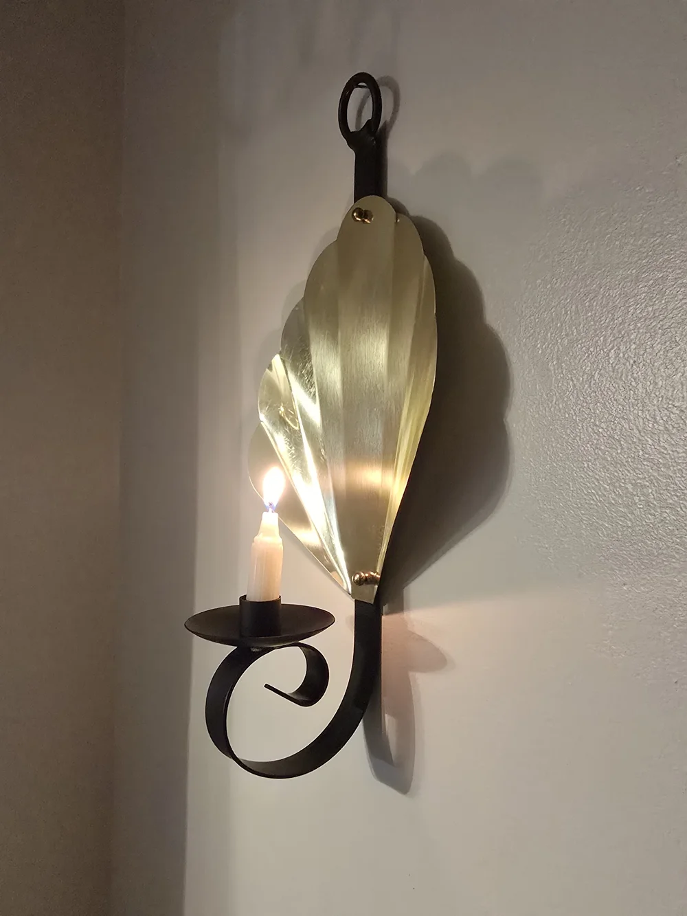 Brass Shell Wall Sconce Candle Holder - Gold